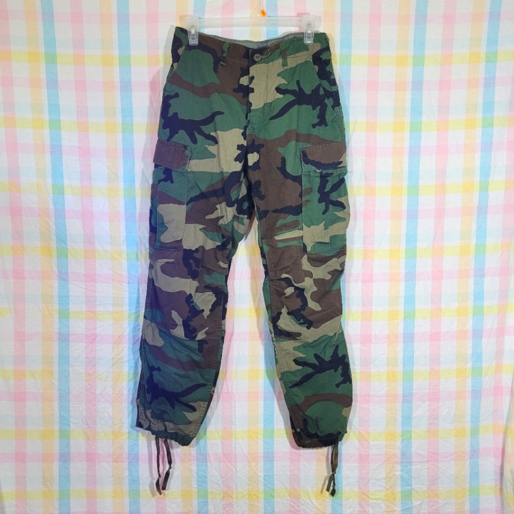 US Army Military camouflage trousers combat woodland canvas cargo pants